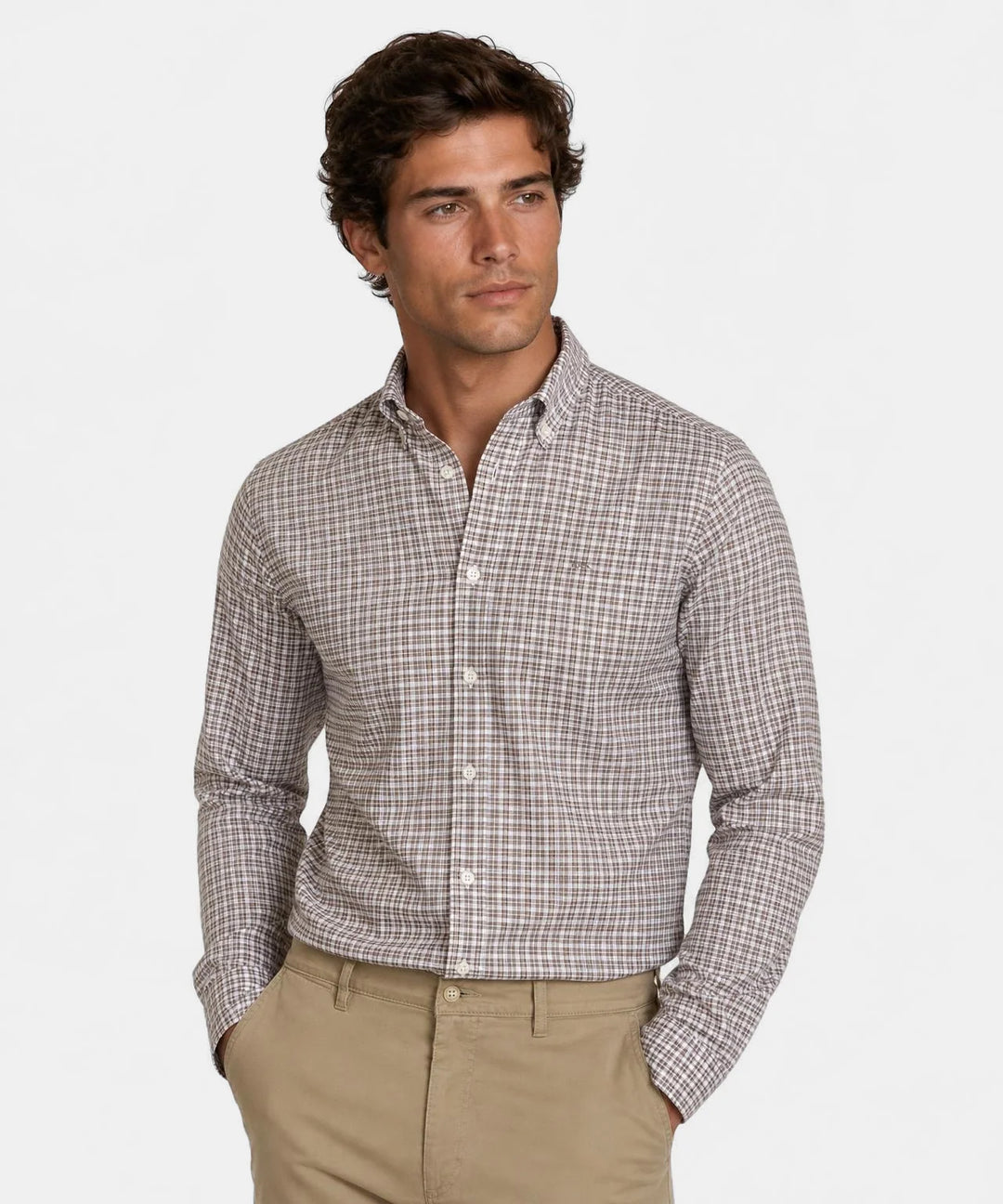McGregor Button Down Stretch Oxford Shirt, Chocolate Brown