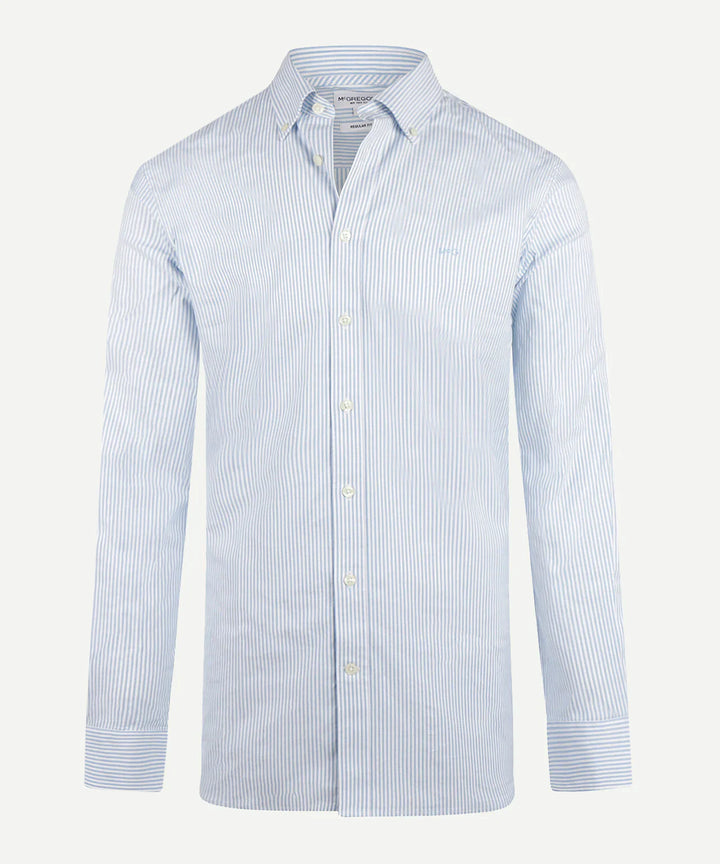 McGregor Light Blue Stretch Oxford Pinstripe Shirt