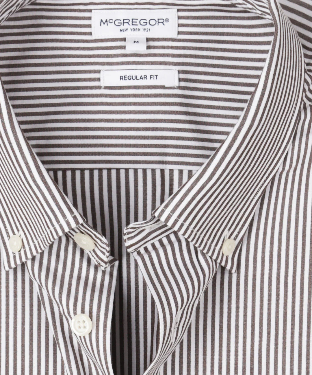 McGregor Poplin Stripe Shirt, Chocolate Brown