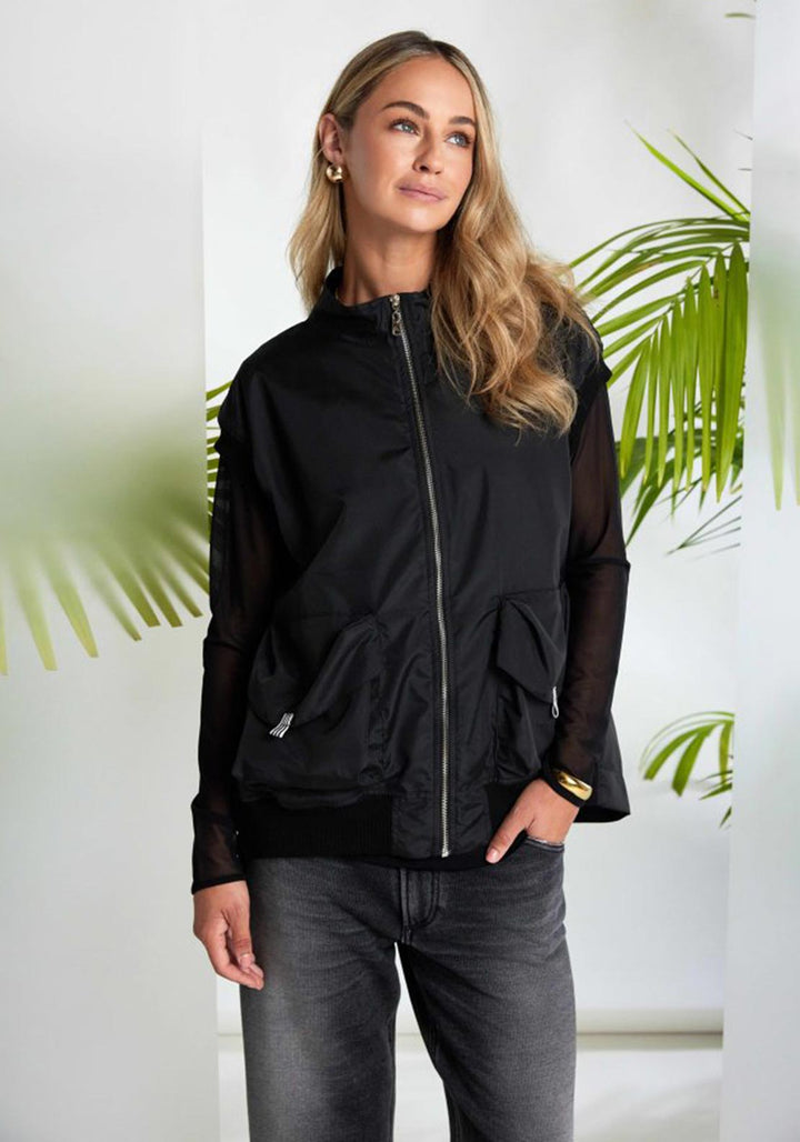 Naya Black High Neck Zip Up Waistcoat