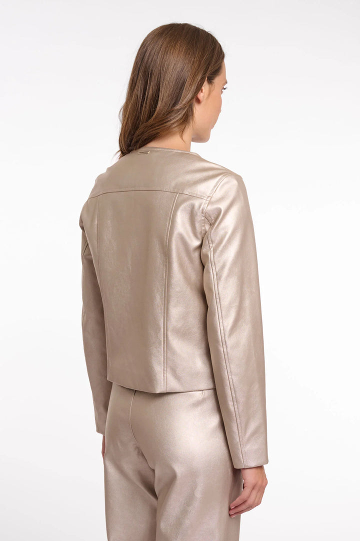 Rino & Pelle Nila Gold Cropped Zip Jacket