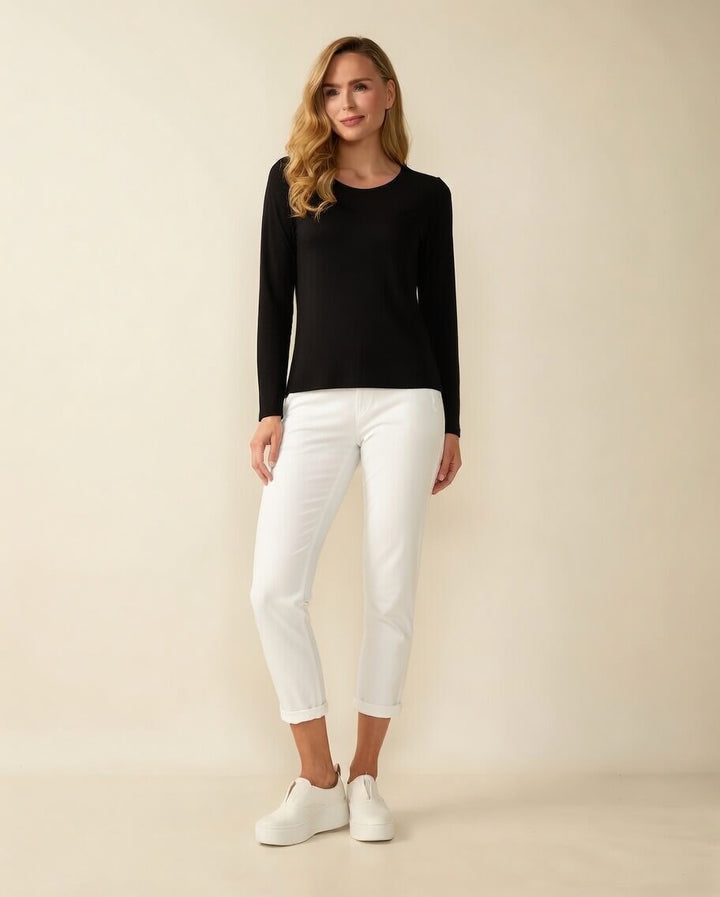 Decollage PAULA Black Long Sleeve Top