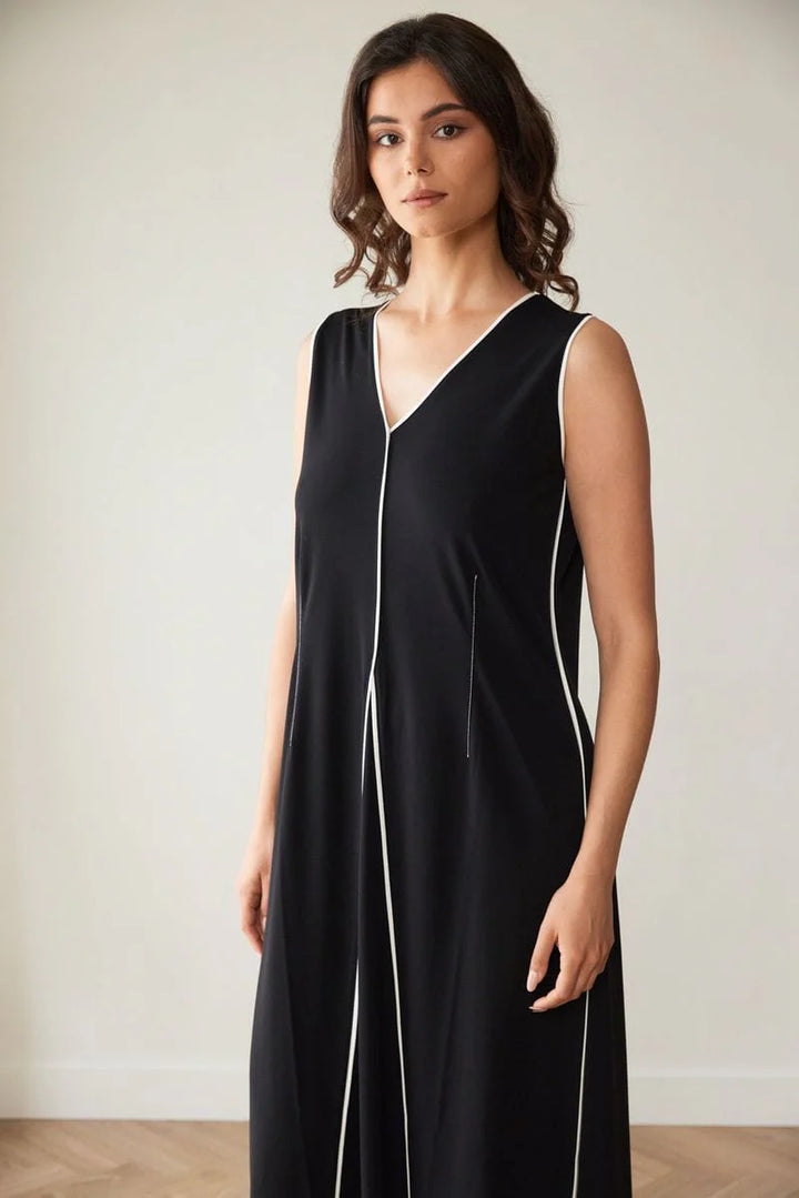 Peruzzi Black Piped Dress