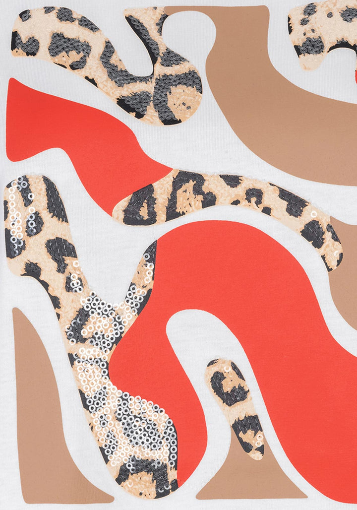 Esqualo Off White 'Paris' Printed Top