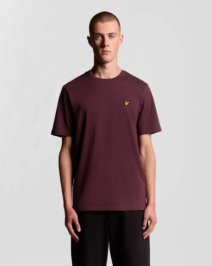 Lyle & Scott Cotton Crew Neck T-Shirt, Burgundy