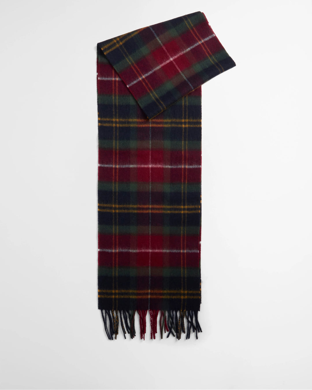 Barbour Wool Cashmere Tartan Scarf, Winter Berry Tartan