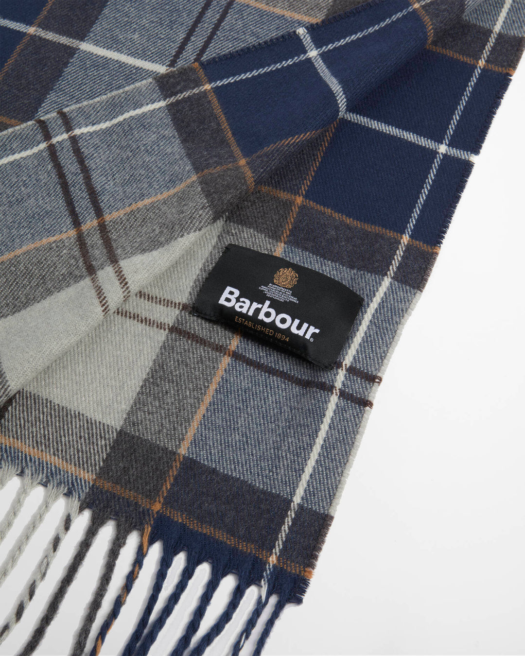 Barbour Galingale Tartan Scarf, Grey Midnight Tartan