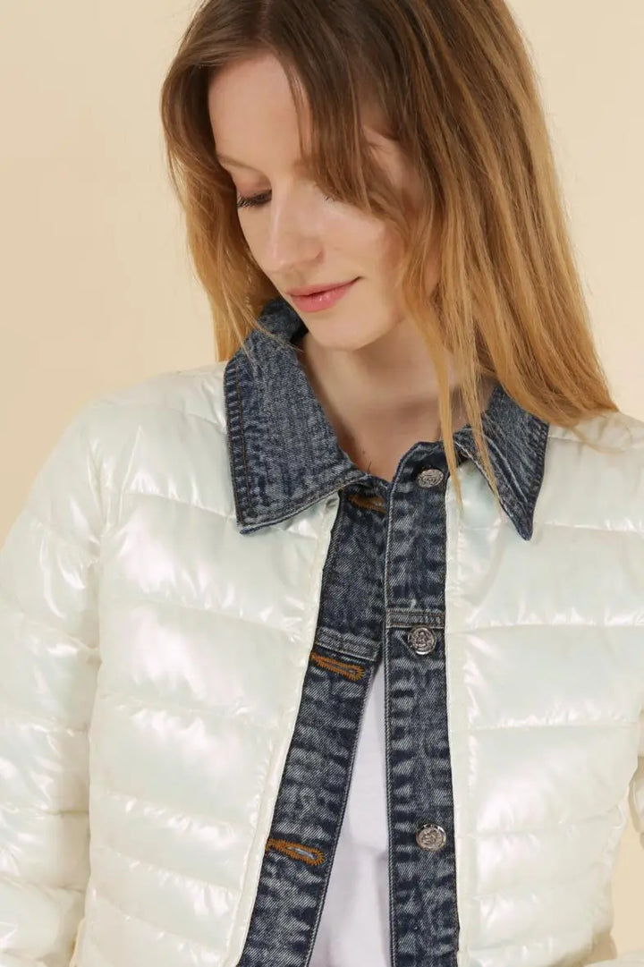 Denim Quilted Jacket, Off White