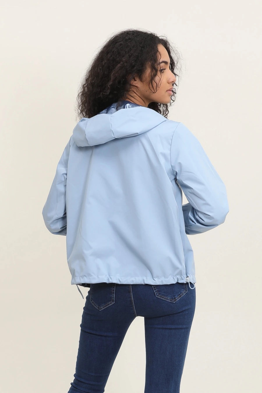 Short Waterproof Reversible Windbreaker