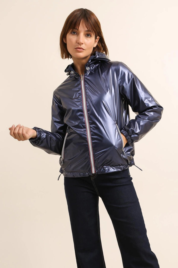 Short Waterproof Reversible Windbreaker