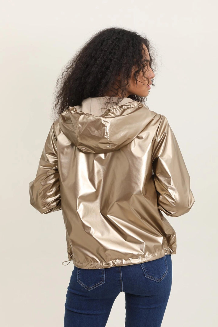 Short Waterproof Reversible Windbreaker