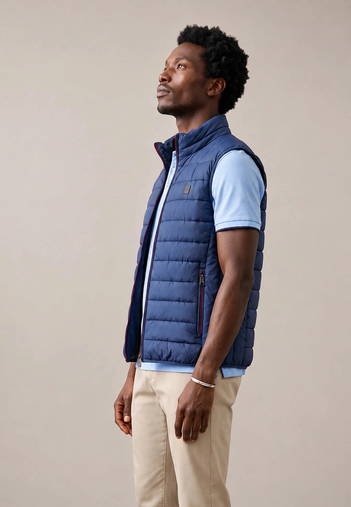 Fynch Hatton Lightweight Quilted Gilet, Dark Navy