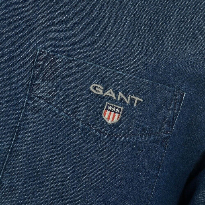 GANT Slim Fit Button Collar Shirt, Navy Blue