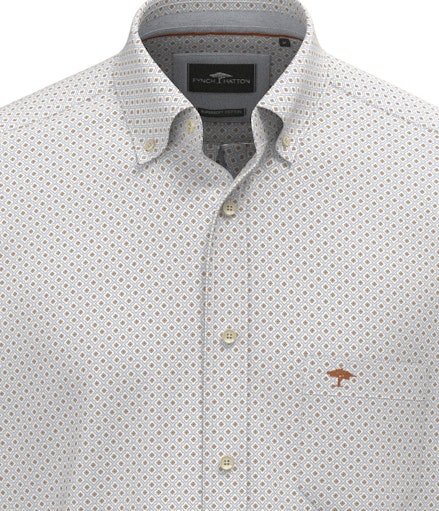 Fynch Hatton Geometric Print Button-Down Shirt, New Breeze