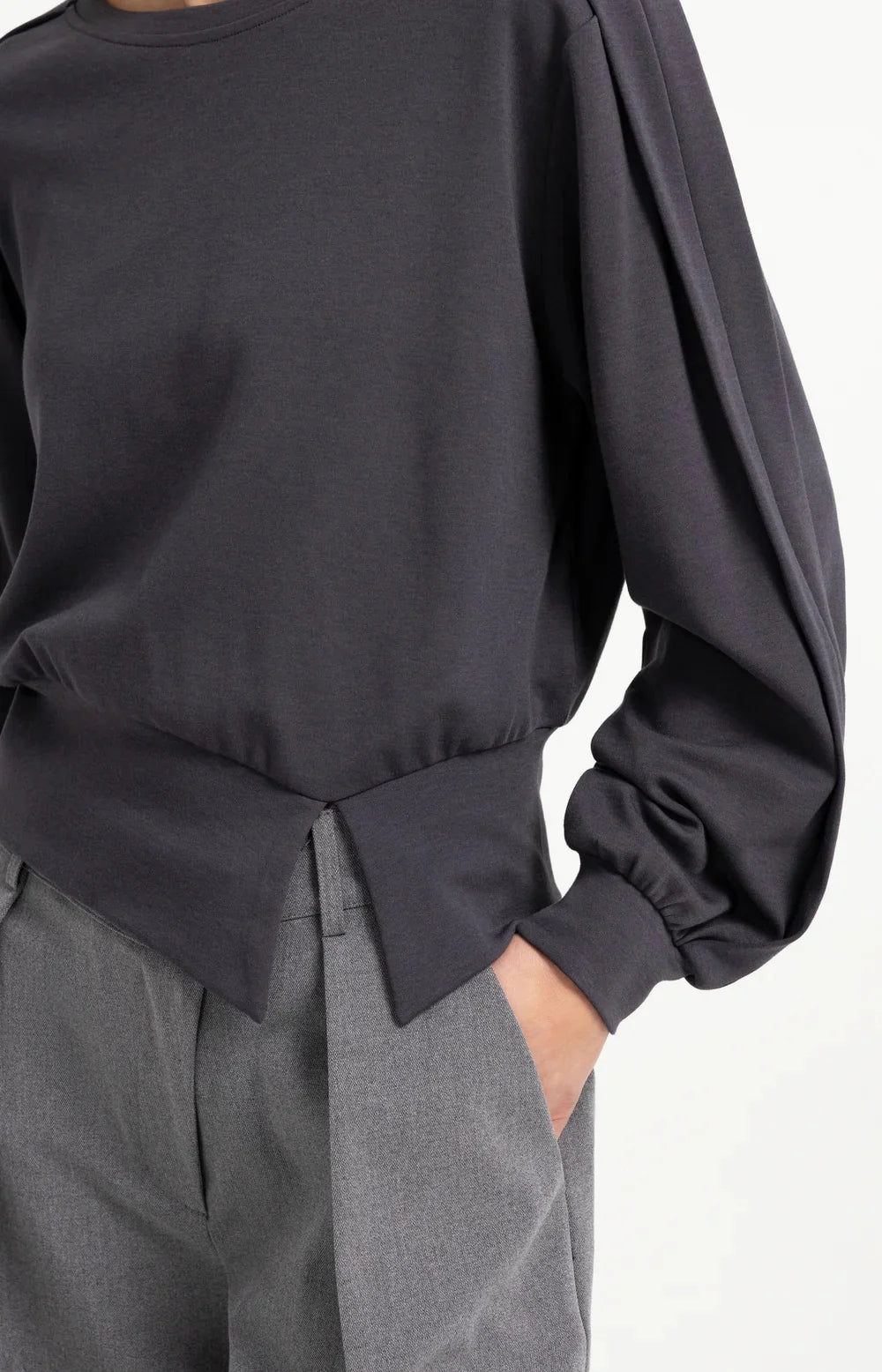 YAYA Lightweight Sweater, Hole Black