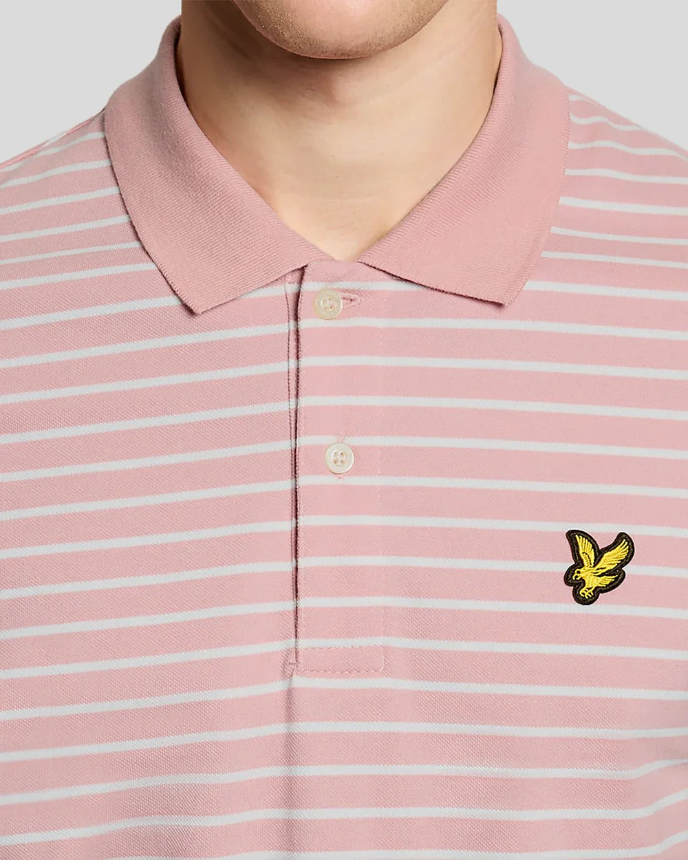 Lyle & Scott Pink Pique Breton Polo Shirt