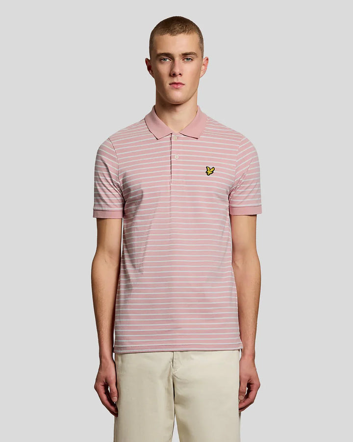 Lyle & Scott Pink Pique Breton Polo Shirt