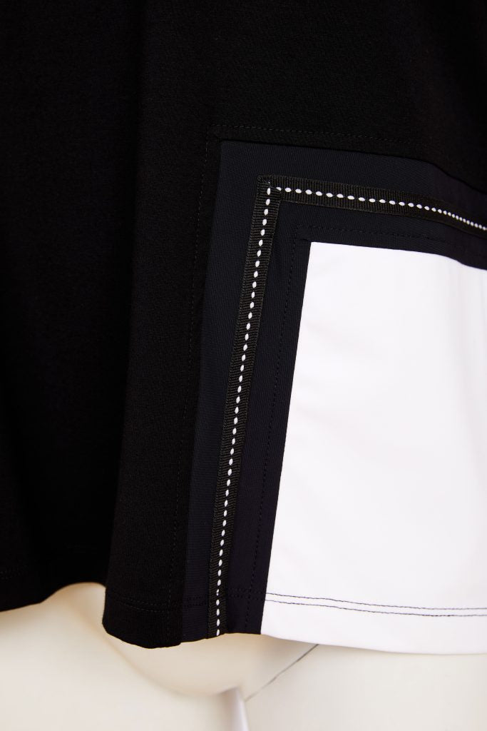 NAYA Black & White Contrast Pocket Top